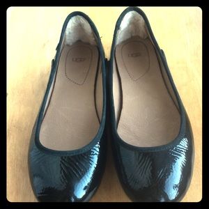 Ugg Australia Antora Patent Black Leather Flats